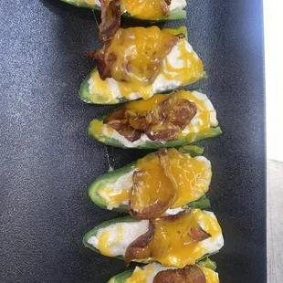 poppers-jalapenos with cheddar and bacon