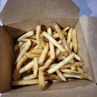 "Large" fries, box was not even half full. I've gotten more fries from a McDonalds Small