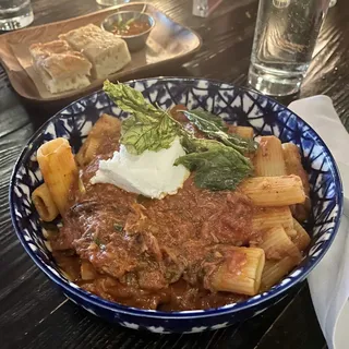 Rigatoni with short rib ragu