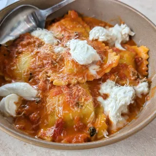 Burrata ravioli