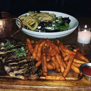 14 oz. NY Steak Frites Plate Au Poivre