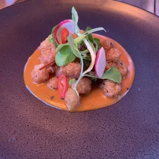 Rock Shrimp Tempura- Rock shrimp, Thai chili yuzu sauce