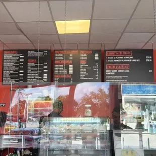 menus on the wall