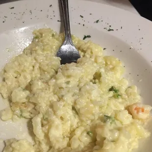 There was less than an ounce of shrimp and lobster in the whole $12 dish