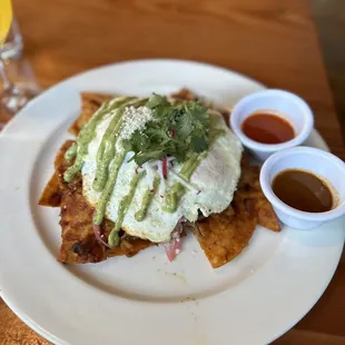 Chilaquiles w/ over easy eggs