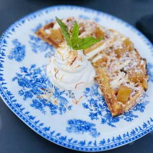 Carrot Cake Waffle with carmelized pineapple and toasted coconut...