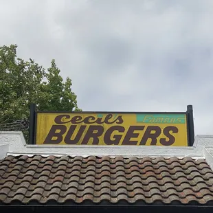 Sign on top of the building