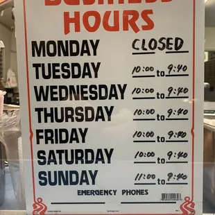 Hours. Taken 12/4/22.