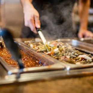 a chef preparing food