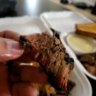 A few juicy pieces of Brisket, however,  mostly dried out.
