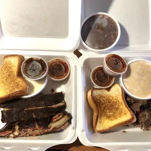 Pork Rib Plate Lunch Special and Brisket Lunch Plate Special