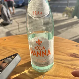 Italian, bottled water - had 2 of them  It was a hot day