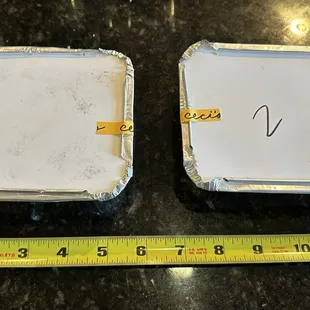 Dishes to go, these were a lot smaller than we expected.