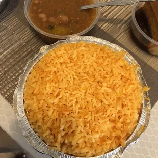 Yellow rice and beans