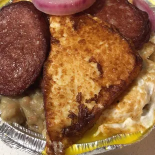 Tres Golpes (Dominican breakfast)