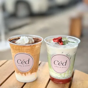 Tiramisu Einspänner &amp; a Mizuba matcha strawberry cloud - perfect!