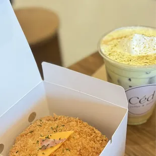 Ham and Cheese Panko Donut and Pistachio Einspanner