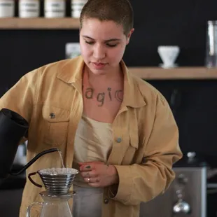 Slow pour, using an Ethiopian Coffee from Novel Coffee Roasters