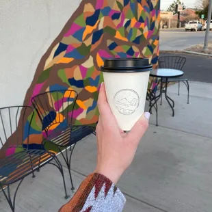 To go drink and mural, also outside seating