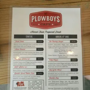 Front Menu