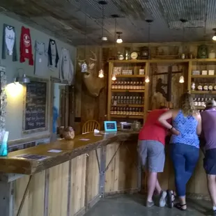 counter  at the distillery