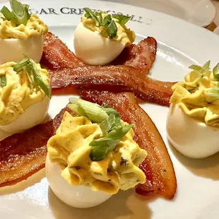 Charlotte&apos;s Deviled Eggs applewood brown sugar smoked bacon