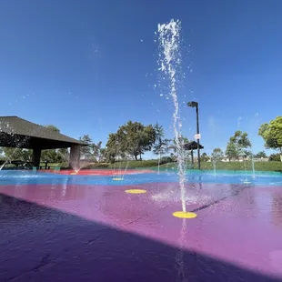 Purple side of the splash pad