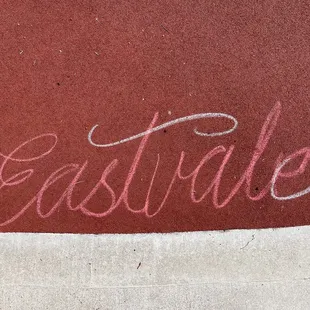 Eastvale written on the ground.