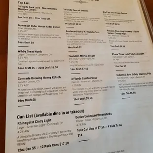 menu