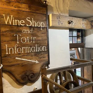 wine shop and tour information