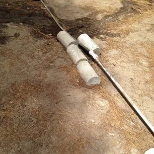 Above ground water pipe.