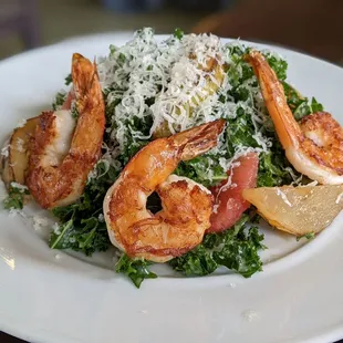 Kale salad with shrimp