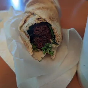 Falafel and toboulli sandwich