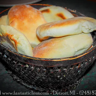 Freshly baked pita. Delicious with garlic or hummus