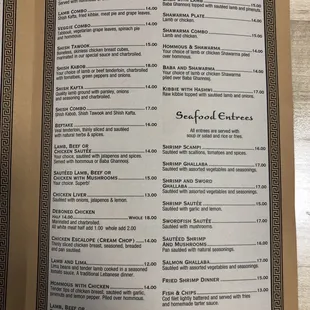 menu