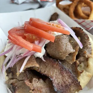 Gyro and onion rings