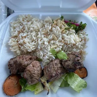 Beef kabob combo