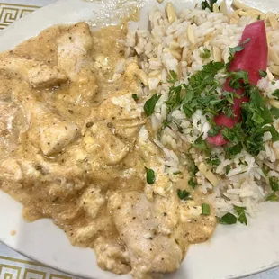 Lemon Chicken - DELICIOUS!  The chicken was perfectly seasoned. The sauce was creamy and flavorful!