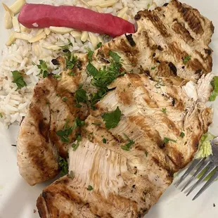 Deboned Chicken - perfectly seasoned and prepared chicken with delicious rice pilaf!