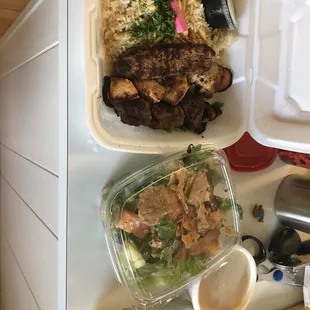 Mixed grill and large fattoush salad