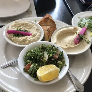 House Mezza Plate with Spinach Pies