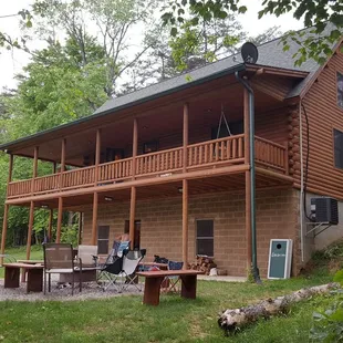 Side view with fire pit