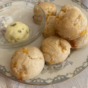 Cheddar biscuits with chive butter