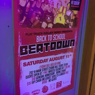 The upcoming roller ball event.