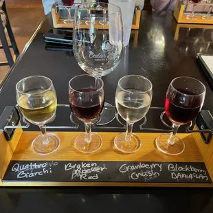 All four were wonderful!! We're not sweet wine drinkers but the two on the right were really good. Perfect balance.