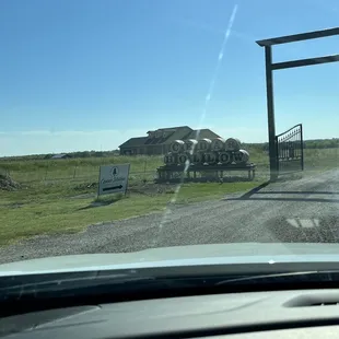 Sign when you drive from the road