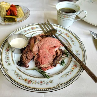 Herb Roasted Prime rib au jus and horseradish cream