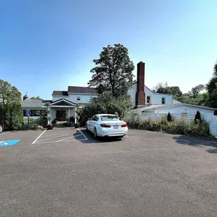 The entryway is located at the rear of the building.