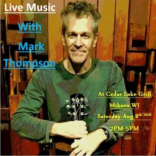 Live Music, Keep up with events on our Facebook Page https://www.facebook.com/cedarlakegrill/