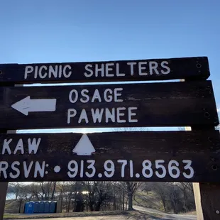 Shelter signs.